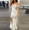 Kapalı Omuz Parti Elbise Maxi Beyaz Uzun Elbise Mesh Bodycon Pullu Elbise Kadın Straplez Seksi Yaz Elbiseler Vestido