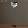 Vintage Crystal Floor Lamps High Quality Indoor Lighting Lustres Black Floor Stand Light Fixture Cristal Candelabra Standing Lamp