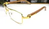 Lunettes de soleil en corne de buffle blanc vintage rétro pour hommes lunettes de soleil de sport pour femmes hommes sport lunettes sans monture en bois monture lentilles claires eyegl300S