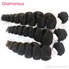 Trames glamour 3 faisceaux vierges malaisiens extensions de cheveux lâche vague vrais cheveux humains brésilien indien péruvien ondulé Remy cheveux trame Whol