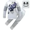 Cosplay DJ Marshmello Kostüm çocuklar erkek kızlar için Tops / Pantolon / maske set Cadılar Bayramı Karnaval Oyunu Çoc ...