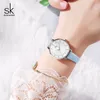 Shengke Creative Glitter Dial Kobiety zegarek zegarek na nadgarstek Kwarcowe zegarki Slim Bluckle Pasek RELOJ MUJER MONTRE FEMME#K9001219Q