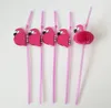 The latest flamingo straw, disposable food-grade plastic for parties, cartoon decoration, 1 pack = 10 pieces, support customization