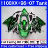 + Zbiornik Green Hot Sale dla Honda Blackbird CBR 1100xx CBR1100 XX 02 03 04 05 06 07 271 HM.41 CBR1100XX 2002 2003 2003 2004 2005 2006 2007 Owalnia