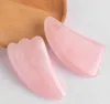 Portatile fatto a mano naturale cura della pelle viso sottile massaggiatore quarzo rosa Guasha massaggio viso viso Gua Sha