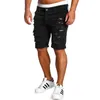 Mode gescheurde gat denim shorts mannen zwart witte slanke mager rechte casual jeans vintage lage taille korte homme