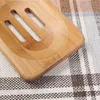 Natural Bamboo Bath Soap Dishes Simple Holder Racks Plate Tray Bathroom Hotel Kitchen Accessories Supplies