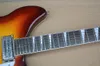 6 Strings, Krom Donanım, Beyaz Pickguard ile Tütün Sunburst Elektro Gitar Fabrikası Özel yarı boş, özelleştirilebilir