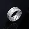 Hip Hop Ringen Sieraden Mode Mannen Vrouwen Prachtige Rhodium 18K Vergulde Luxe Bling Zirkoon Cluster Ringen2977813