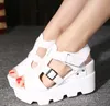 2019 Korean version of the spring and summer thickbottomed fish mouth shoes female inside increased wedge sandals waterproof plat6330912