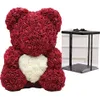 NOUVEAU CADEAU DE VALENTIONS 40 cm Red Bear Rose Teddy Bear Rose Flower Decoration Artificial Christmas Gift for Women Valentines Gift3736871