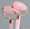 Fabrikpreis Jade Roller Gesichtsmassagegerät Rosenquarz Anti Aging Jade Stein Roller Roségold Metall