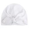 Novo bebê bebê chapéu bowknot headwear criança criança crianças beanies turbante chapéus crianças bead nó chapéu A749