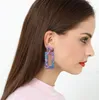 Fashion-Vintage style acetate plate earrings personality geometric elements fashion Daren Street shoot creative models free shipping