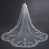 3 Meter Ivory Cathedral Wedding Veil with Comb Long Lace Edge Bridal Veil High Quality Wedding Accessories Real Pictures2871