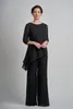 Black Pantsuits Mother Of The Bride Dresses Two Pieces Garment Suits Dress Evening Wear Pant For Formal Garment Mothers Outfit