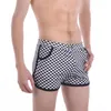 Buy Men's Black and White Plaid Boxer Shorts Fashionable Man Printed Home Pants Black Border Underwear268e