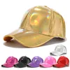 Women Laser Baseball Cap Shining Pu Solid Color Hats Fashion Men Hip Hop Caps Unisex Adjustable Hats Snapback Baseball Cap