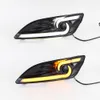 1 Set LED Daytime Running Light for Ford Fiesta 2013 2014 2015 2016 LED DRL FOG LAMP COVER GUL Turning Signal Lights1016838