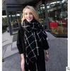 Groothandel- herfst winter ons zwarte rode plaid lange sjaals vintage vrouwen zachte imitatie kasjmier sjaals pashmina goede kwaliteit lange sjaal