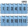 12 pcs sports gilet football football pinnies sèche-croûtes soccerys soccerys jeunesse SPRIMMAGE entraînement numéroté BIBS Pratique