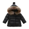 2018 Winter Baby Girls Coats Outwear Moda Dzieci Z Długim Rękawem Kurtki Dzieci Odzież Ciepła Kapturem 1 2 3 4 5 6 lat