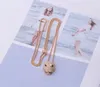 Hot Sale Fashion Lady Dames Messing 18K Goud Dikke Lange Kettingen Met Volledige Diamant Groene Ogen Zirkoon Luipaard Hoofd Hanger