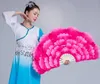 Kvinnor Peony Flower Round Fabric Handfan Kinesisk Folk Dans Fläkt Veils Par Till Sale Pink