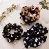 Donne Ragazze Leopard Velvet anello elastico dei capelli legami Accessori Coda di cavallo di Polka dot Holder Hairbands Rubber Band Scrunchies