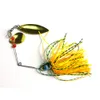 HENGJIA 100 pièces spinnerbaits paillettes rotatives tête de plomb peluches brochet leurres de pêche buzzbaits peu de graisse 17.4g isca pesca plaqués de pêche