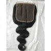 Capelli vergini grezzi indiani 7X7 Chiusura in pizzo Onda del corpo 12-26 pollici Prodotti per capelli umani al 100% Chiusure superiori Colore naturale 10-26 pollici