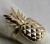 anello di tovagliolo in metallo a forma di ananas portatovaglioli per la decorazione di nozze oro argento 24 pezzi spedizione gratuita