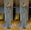 Image réelle sirène robes de bal hors de l'épaule Bling paillettes perlées robe de soirée de luxe sur mesure robes d'occasion spéciale