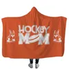 Hockey Hooded Blankets Plush Sherpa Blanket Xmas 3D Printed Cape Cloak Fleece Soft Winter Swaddling Bedding Quilt Nap Wraps LXL680-1