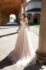 2020 Sexy Summer Beach A Line Wedding Dresses Off Shoulder Lace Appliques Beads Cap Sleeves Corset Back Plus Size Tulle Formal Bridal Gowns