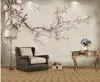 壁3 dの壁紙の鳥の鳥と花のアートテレビの背景の壁