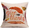 Happy Thanksgiving Day Pillow Okładki Spadek Wystrój Bawełniana Pościel Daj dzięki Sofa Rzut Poszewka na Poszewka na Poduszki samochodowe Okładki 45 * 45 cm EEO433