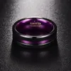 Roxo Inner Ring Scrub Groove Homens Anéis Tungstênio Carbide Anillos Para Hombres Moda Masculina Moda Jóias Drop Shipping