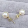 Real Pearl Vi säljer bara Real Pearl Beautiful Ett par 910mm naturligt South Sea White Pearl Earring8814369