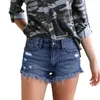 Broken tassel shorts jeans hole row buckle large size female summer thin wide leg pants edge