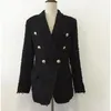 Est Runway Designer Blazer Metal Buttons Shawl Collar Wool Blends Tweed Coat Fashion Women