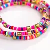 2pcs / Set Boho Style Coloré Beads Ajustables Bracelets multicouches pour femmes Accessoires de bijoux de charme