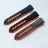 22mm nylonklocka bandband män orange svart vattentät silikon gummi klockband armband spänne för omega planet-ocean t355a