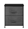 Free shipping US STOCK Wholesales 2 Drawers Night Stand End Table Storage Tower Sturdy Steel Frame Grey