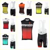 Scott Team Cycling Bez Rękawów Jersey Kamizelka BIB Krótkie Zestawy 2020 Męskie Oddychające 3D Gel Pad Lato Wyścigi Odzież rowerowa U120619