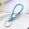 30 color Leather Braided Woven Keychain Rope Rings Fit DIY Circle Pendant Key Chains Holder Car Keyrings Jewelry accessories in Bulk JXW917