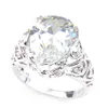 Luckyshine 925 Sterling Silver placcato goccia d'acqua topazio bianco gemme anelli per le donne Engagemets anelli gioielli 10 pezzi / lotto spedizioni gratuite
