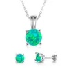 Vendita all'ingrosso 10 pezzi Argento Placcato Orecchini per le donne Leaf Opalite Opal Pendente Collana Collana Collana