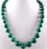 6-14 mm Grön Gorgouese Malachite Gem Runt Pärlor Halsband 18"