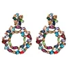 crystal drop earrings for women 2019 big colorful statement earrings large rhinestone earings bold Fashion Jewellery326i